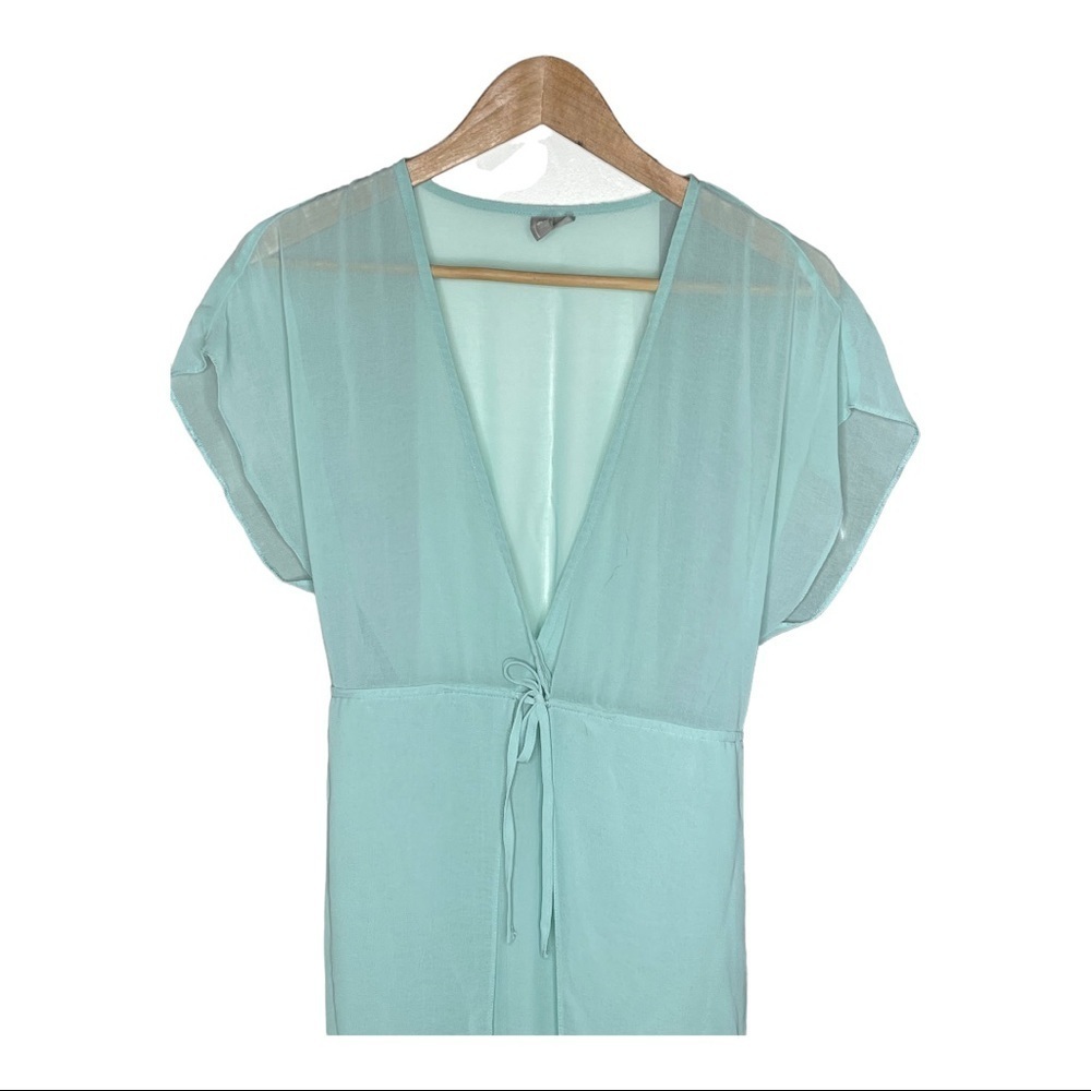 ASOS Wrap Front Chiffon Maxi Beach Kaftan Size 0 - Picture 4 of 12